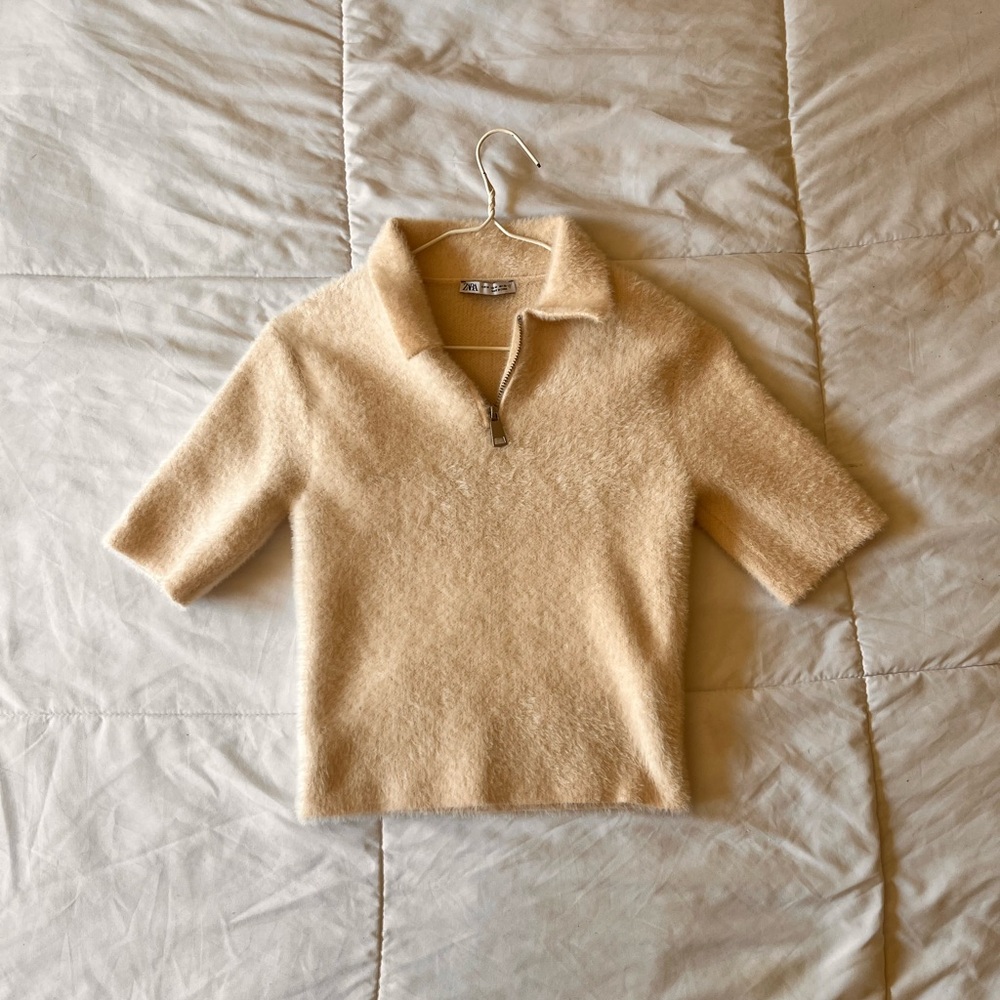 Zara Cream Half-Zip Sweater